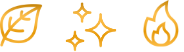 Icons Blatt, Sterne, Feuer für Naturspiritualität, Akasha Chronik, Kundalini Yoga